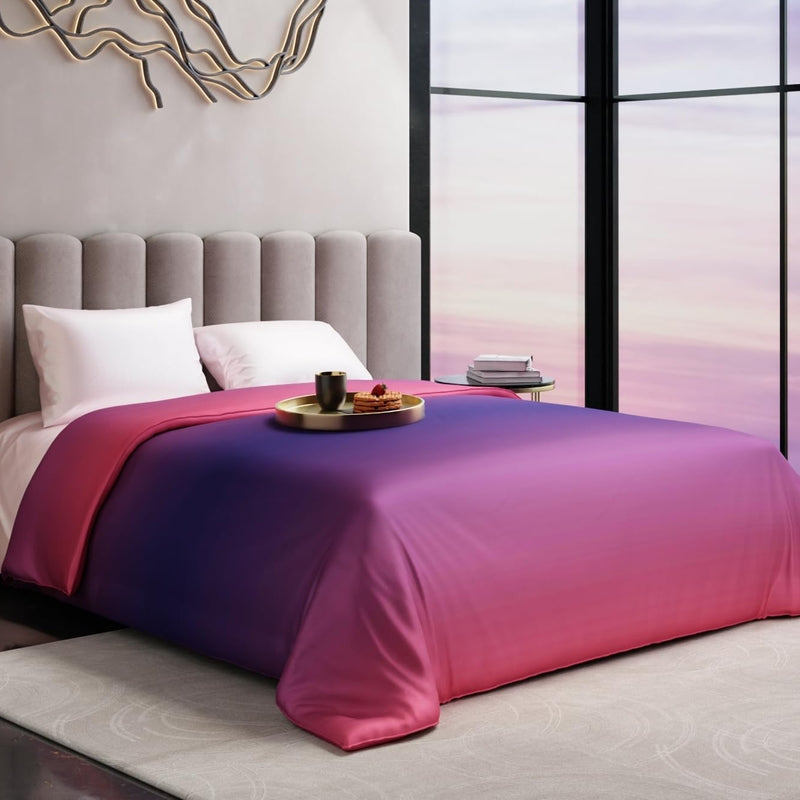 Weavo Printed Satin Comforter (Purple,Pink) - 150 GSM