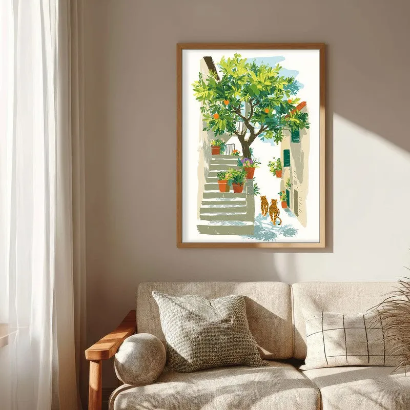 Garden Path Canvas Wall Painting - Brown Frame media 6