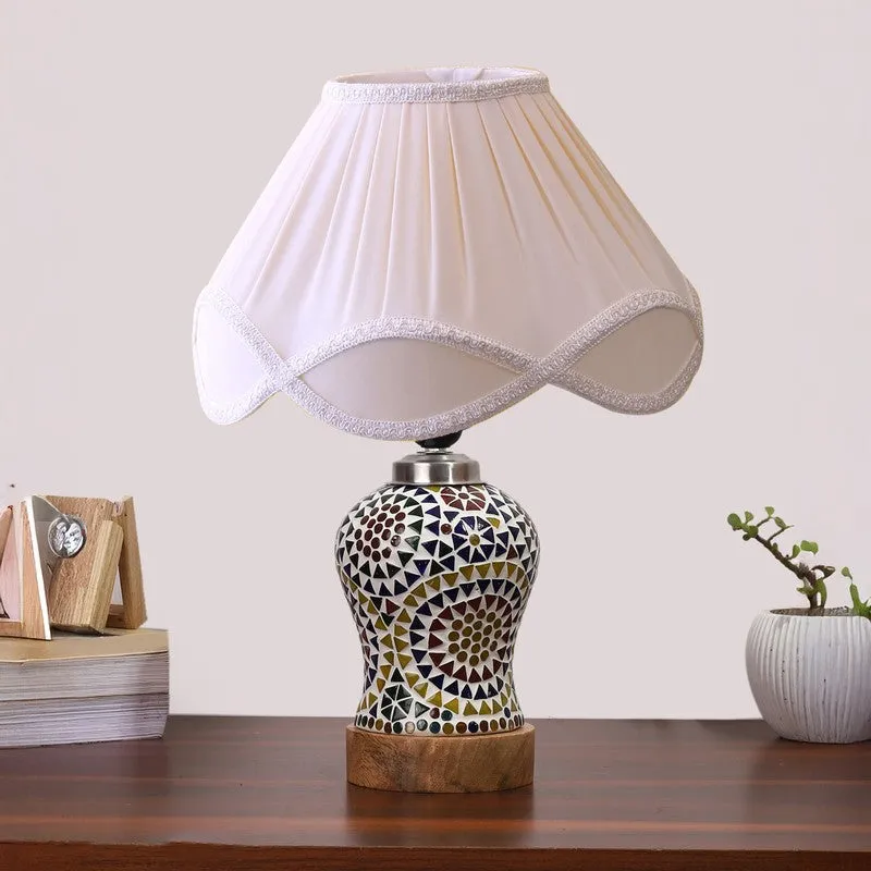 Averon Arc Pleated Wooden Table Lamp - Multicolor media 4
