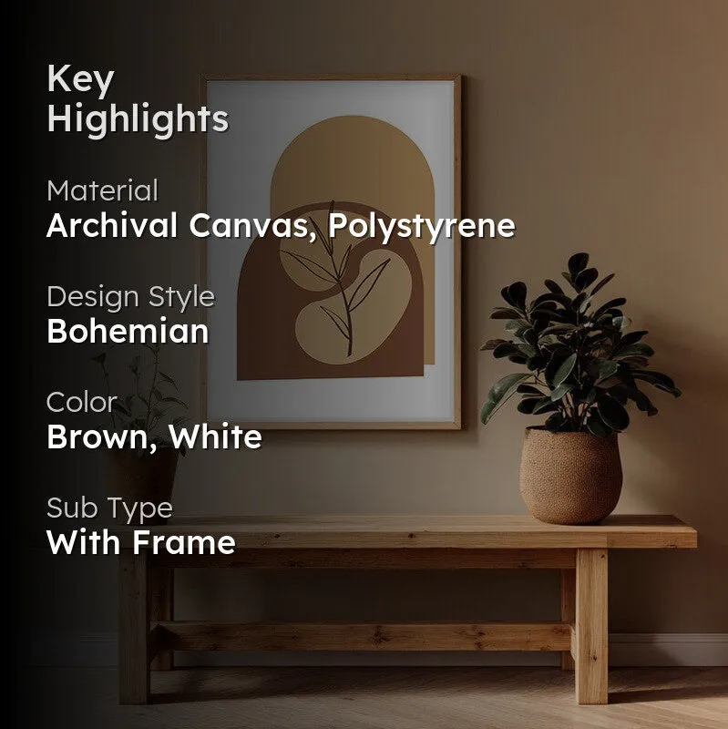 Canyon Leaf Canvas Wall Painting With Brown Frame media 2