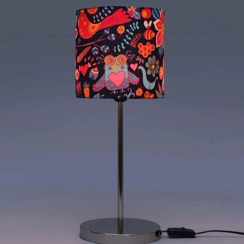 Birdie Went Quirkie Fabric Table Lamp - Multicolor media 5