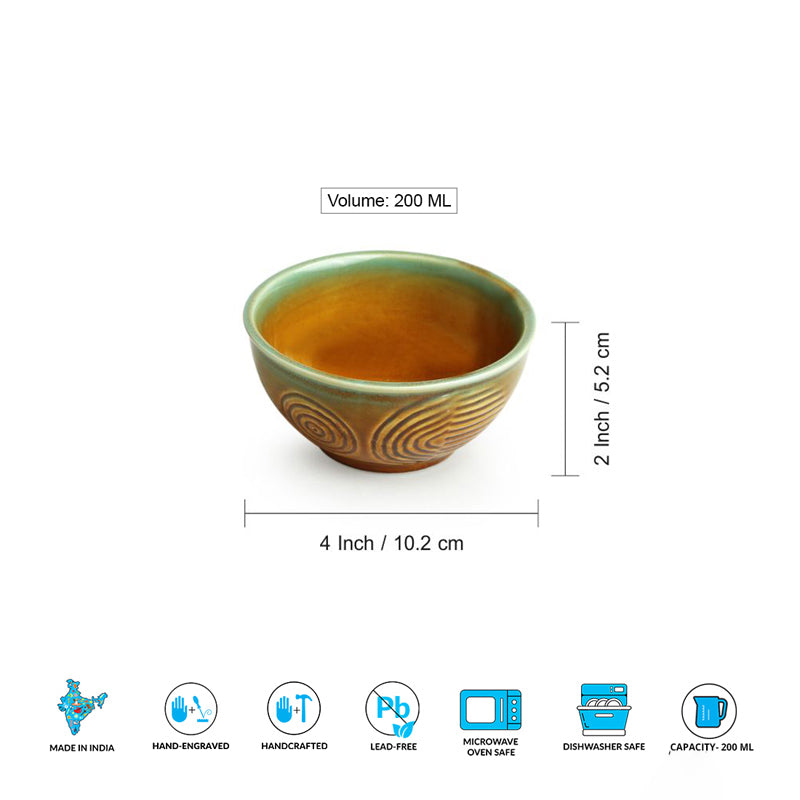 Mica Boulevard Hand Engraved  Snack Bowl (200 ML) - Set Of Six media 4