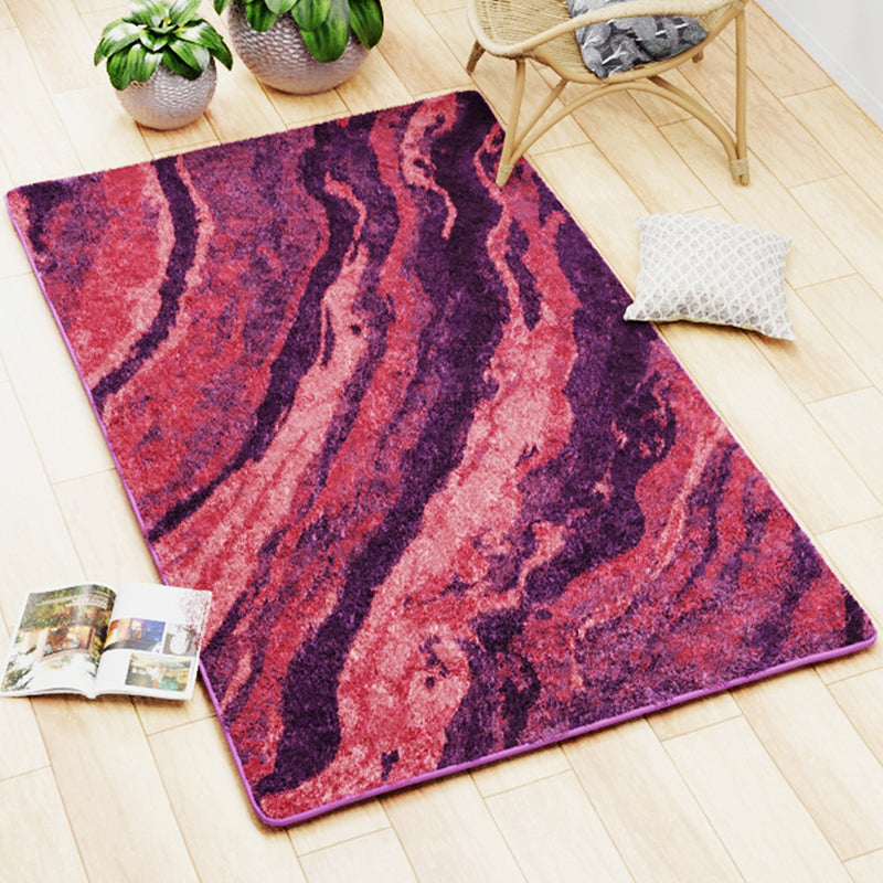 Brenna Abstract Micro Fiber Area Rug - Purple & Orange media 3