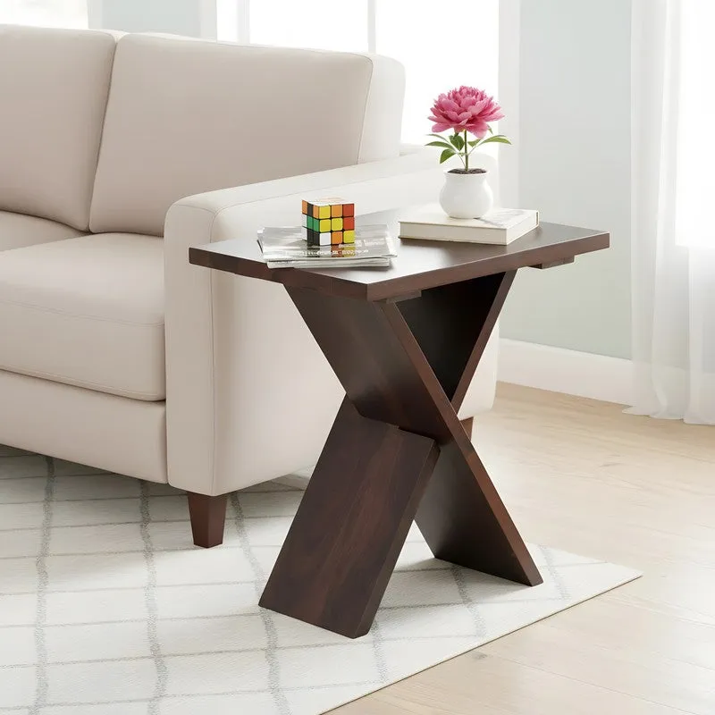 Fverox Sheesham Wooden Side & Bedside Table (Brown) - Set Of Two media 4