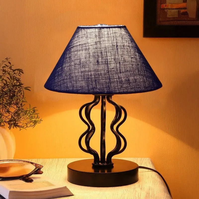 Iggly Wiggly Fabric Table Lamp - Blue,Black media 1