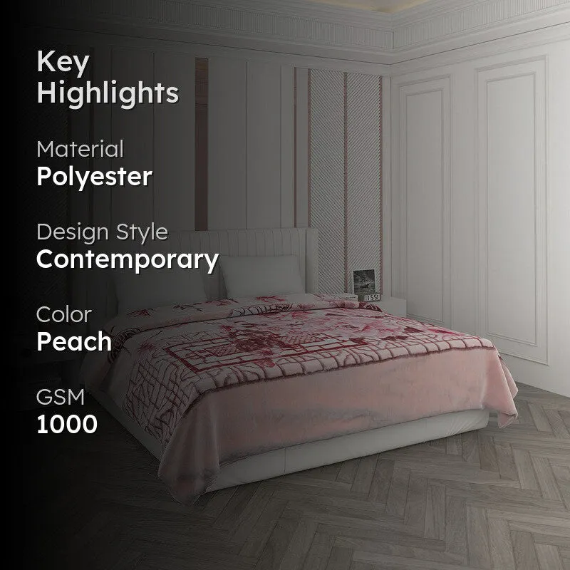 Monte Carlo Blush Harmony Blanket (Peach)- 1000 GSM media 2