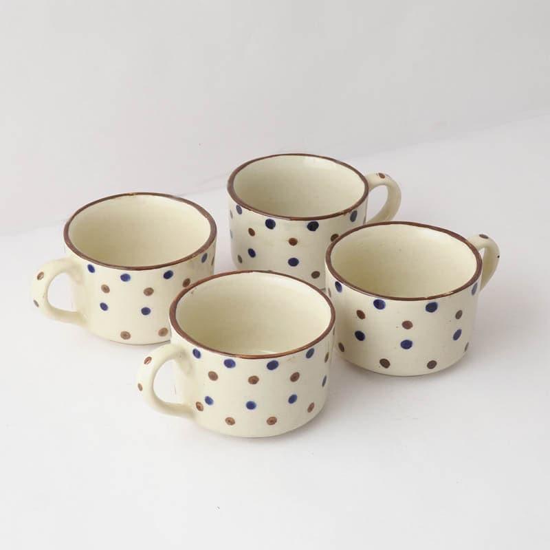 Polka Ceramic Coffee Mug (300 mL Each) - Set of Four media 3