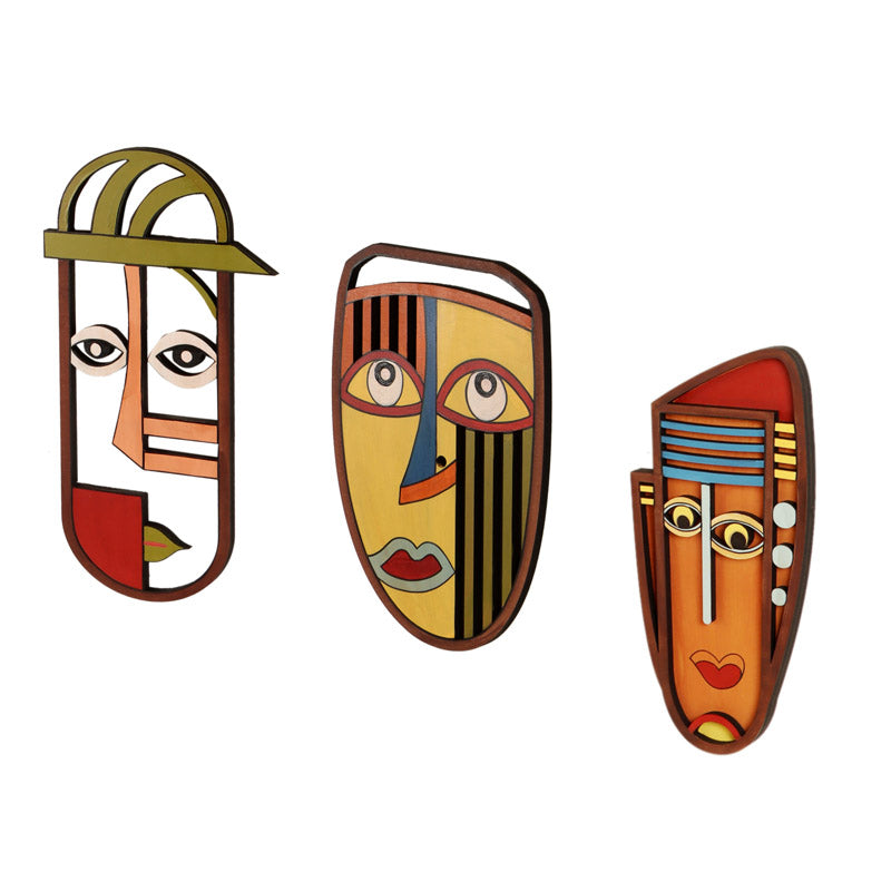 Kanishka Mask Wooden Wall Accent - Set of Three media 4
