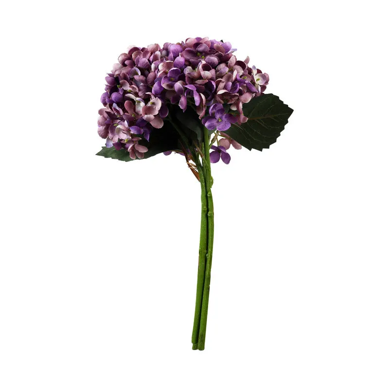 Artificial Realistic Fabric Hydrangea Bouquet - Lavender media 3