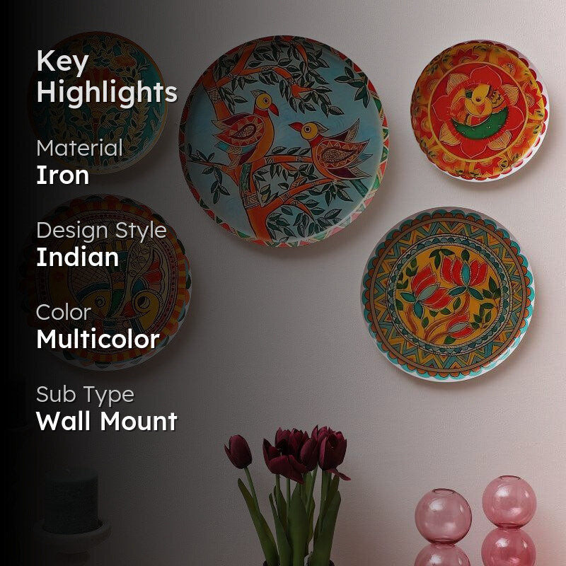 Mural Bageecha Wall Plate - Set Of Five image 2