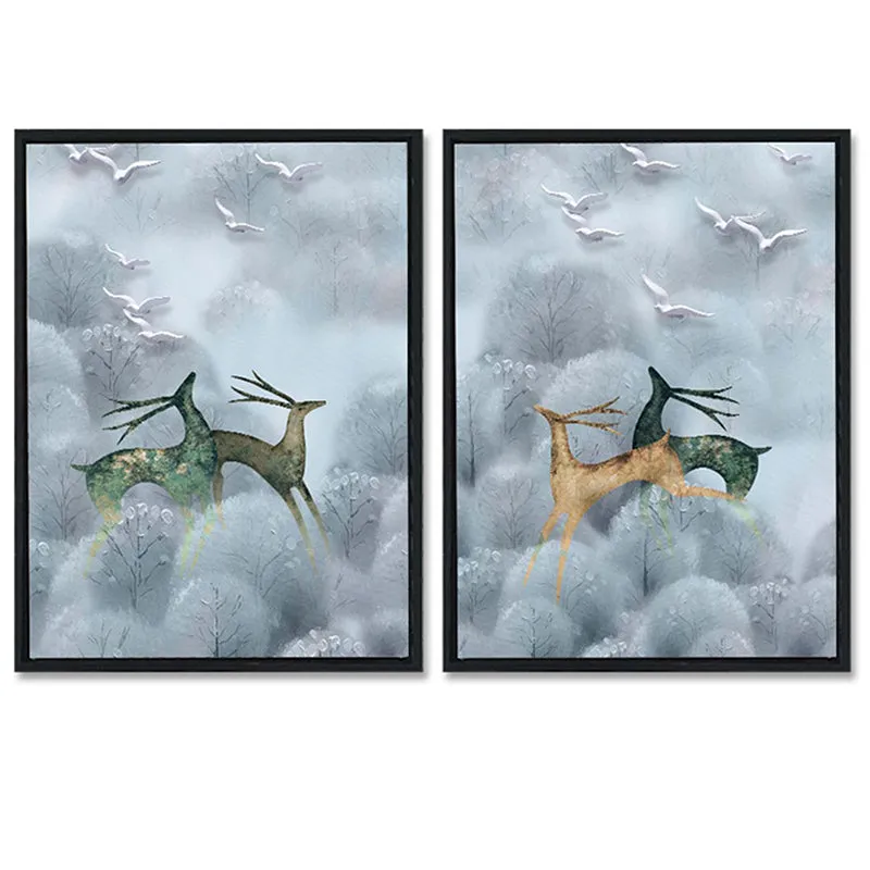 Smokey Stags Wall Art - Set Of Two media 4