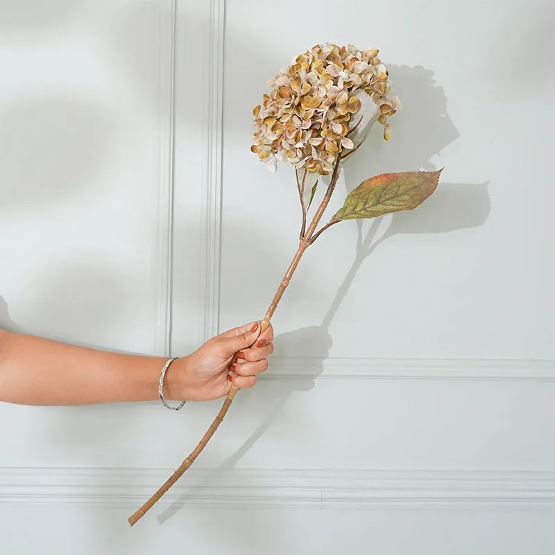 Faux Autumn Hydrangea Flower Stick (Light Brown) - 26 CM media 1