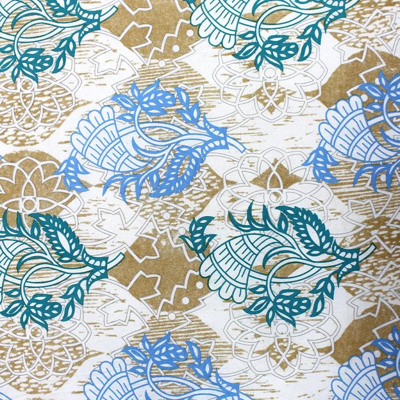 Wishi Ethnic Cotton Bedsheet (Yellow,Blue) - 110 TC media 5