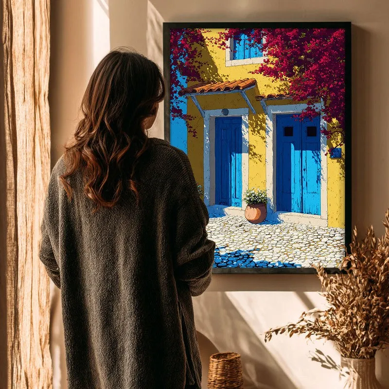 Coastline Hue Canvas Wall Painting - Black Frame media 5