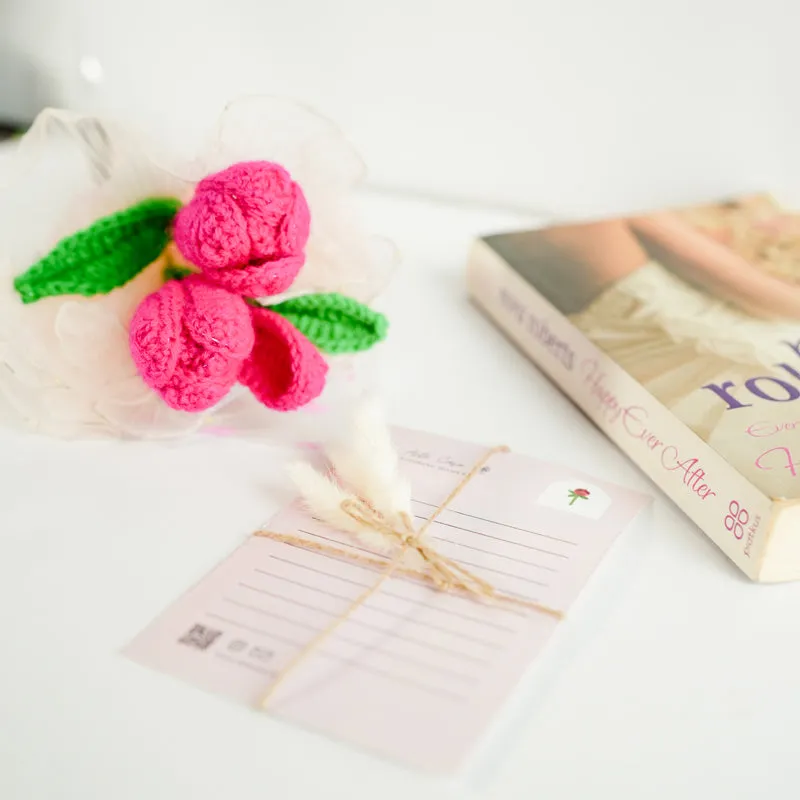 Knot & Petal I Crochet Flower Bouquet - Pink media 7