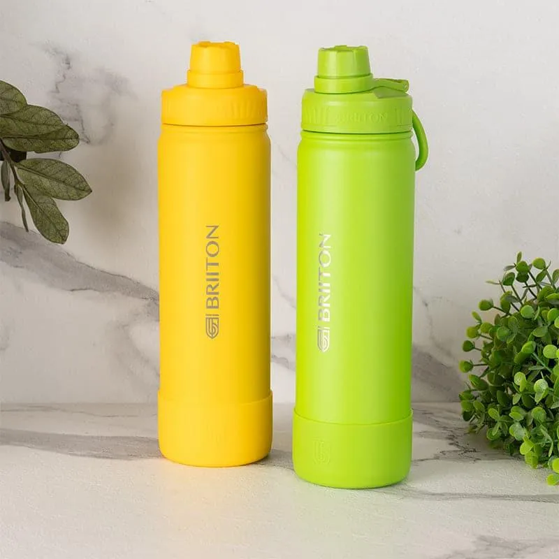 Quench Pal Hot & Cold Thermos Water Bottle (Yellow & Green, 750 mL Each) - Set Of Two media 1