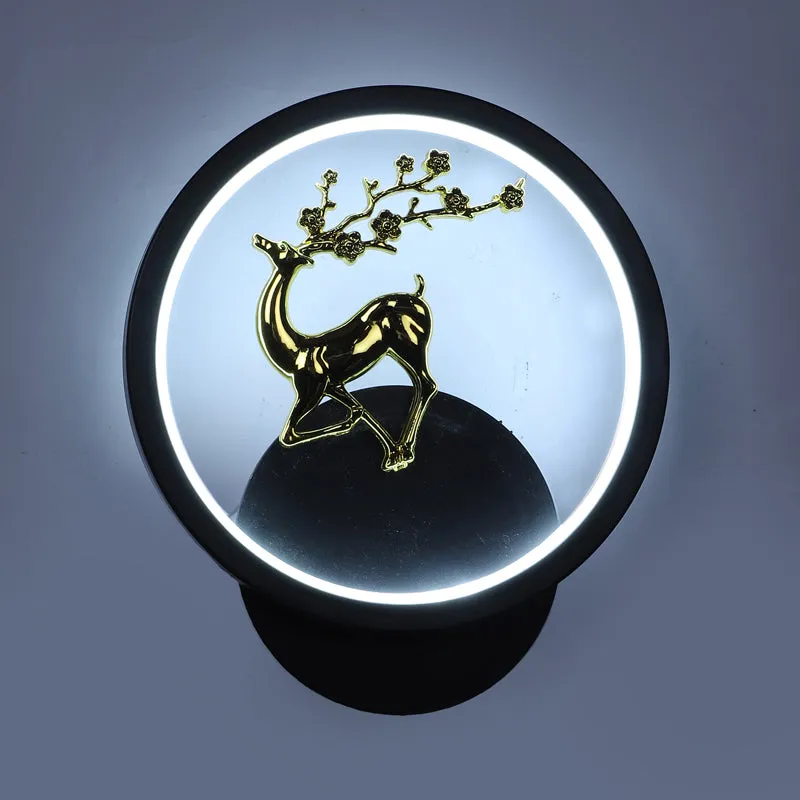 Stag Deer Iron Wall Lamp media 1