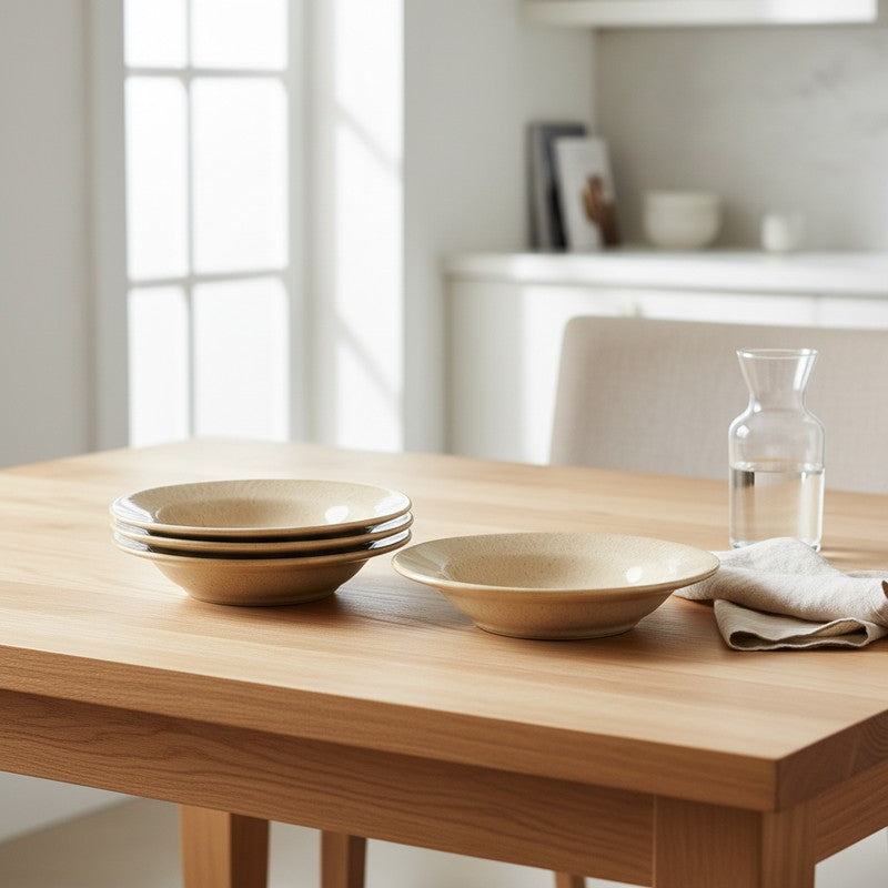Ceramic Pasta Plate (Yellow) - Set Of Four