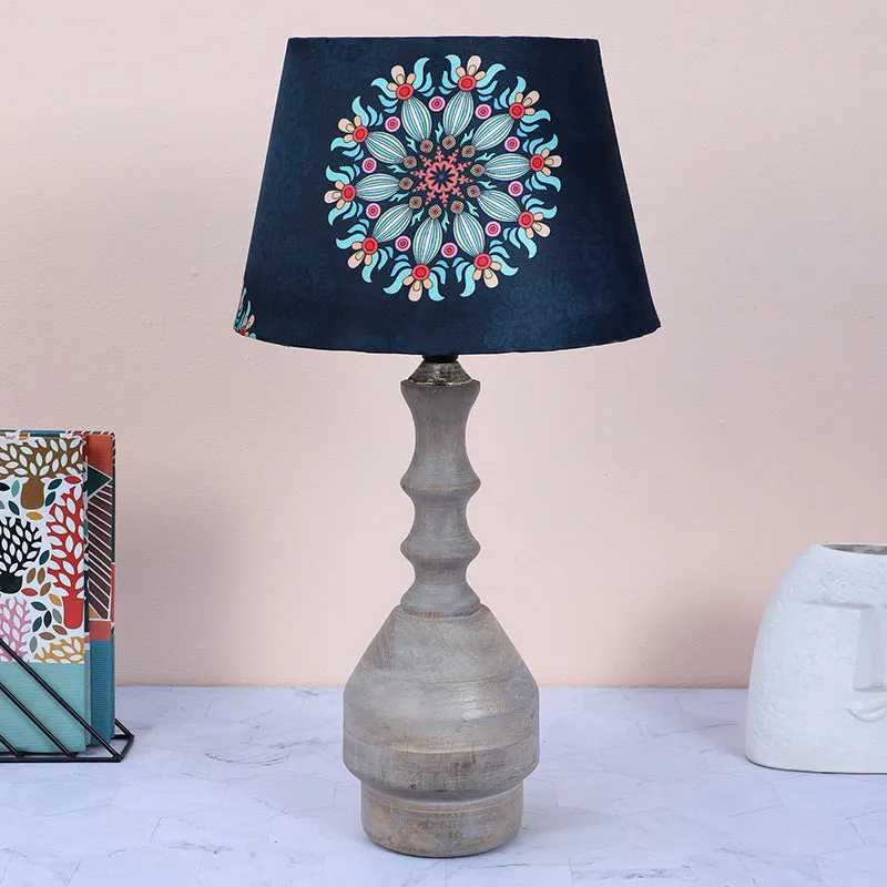 Toile Glyph Printed Mango Wood Table Lamp - Multicolor media 2