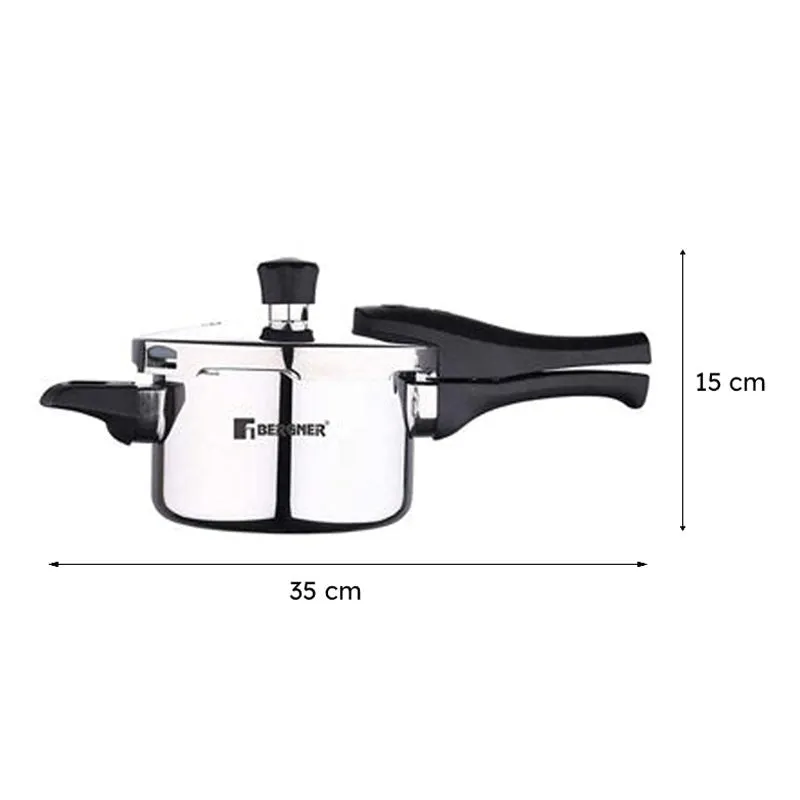Bergner Argent Triply Pressure Cooker With Outer Lid - 1500 mL media 9