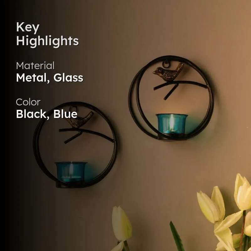 Bird Ring Candle Holder (Turquoise) - Set Of Two media 2