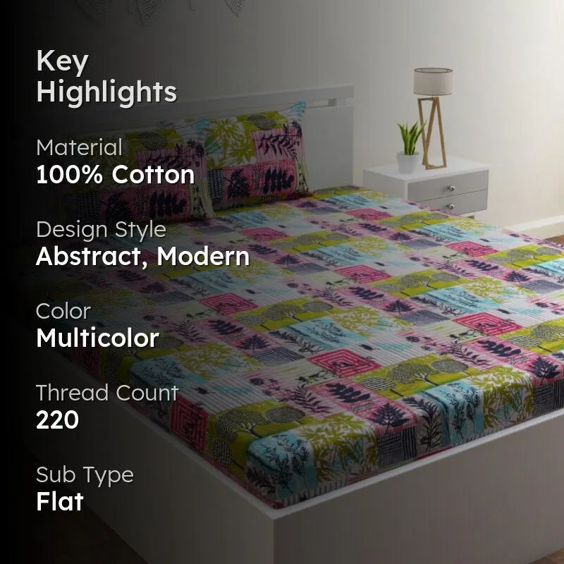 Ebba Floral Cotton Bedsheet (Yellow) - 220 TC media 2