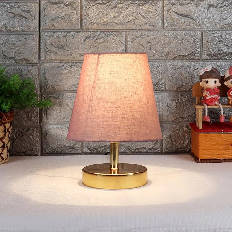 Alba Fabric Table Lamp - Grey,Gold media 1