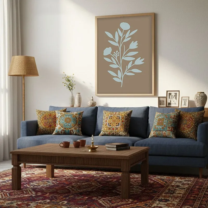Coastal Flora Canvas Wall Painting With Brown Frame media 5