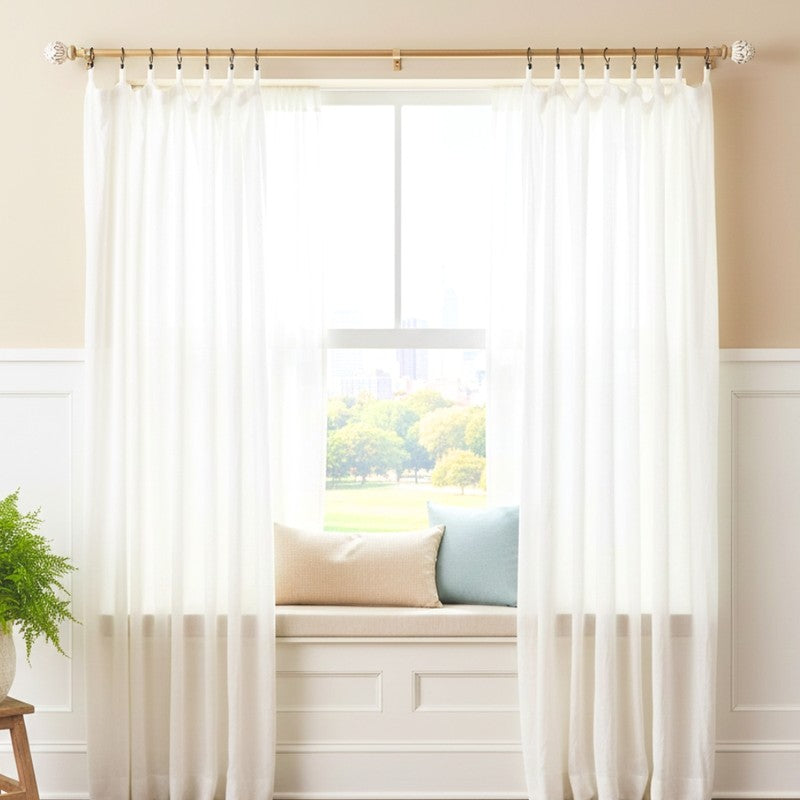 Amber Glint Extendable 1" Single Curtain Rod With Oval Finial & Bracket media 4