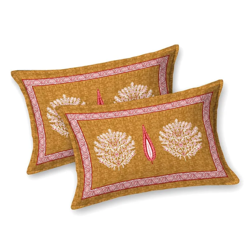 Jaipur Weave Cotton Bedsheet (Rust,Yellow) - 120 TC media 4