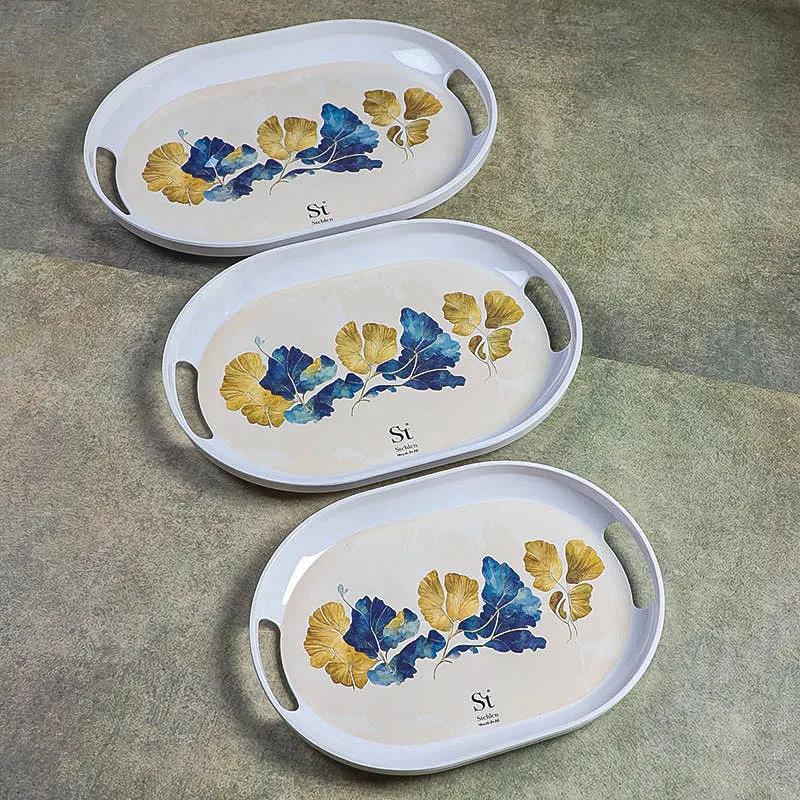 Leaf Of Gold Melamine Serving Tray - Set Of Three media 4