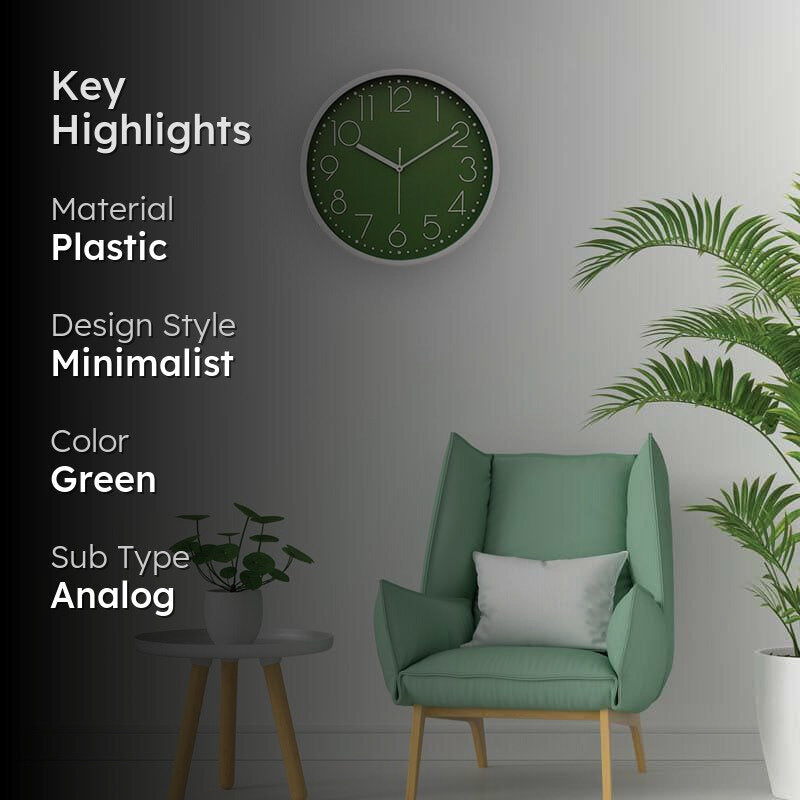 Elementary Wall Clock - Olive media 2