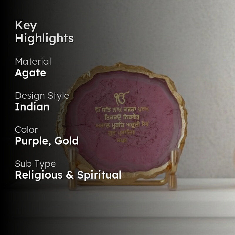 Vidhra Omkar Mantra Agate Showpiece media 2
