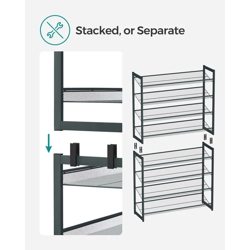 Practical Metal Shoe Rack - Black media 7