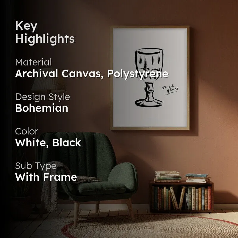 Still Sip Canvas Wall Painting With Brown Frame media 2