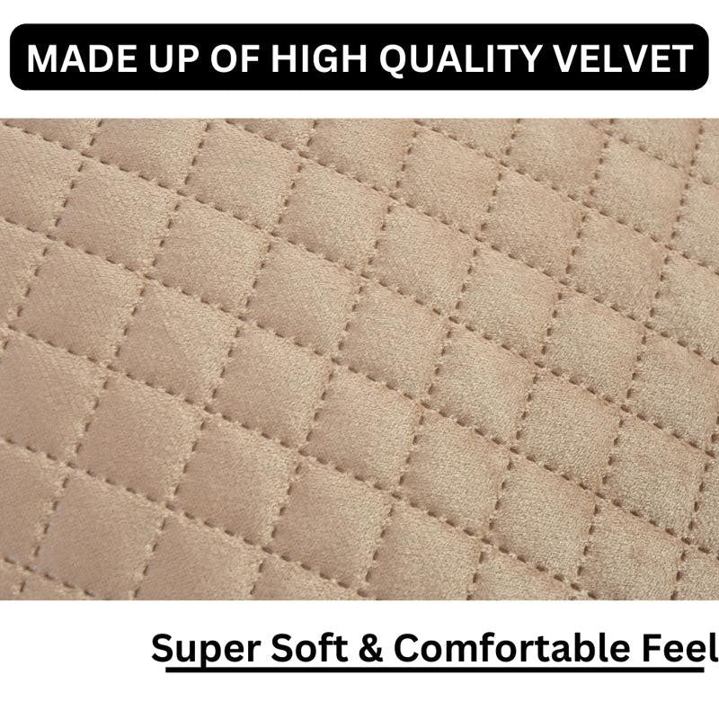 Orson Quilted Velvet Cushion Cover (Beige) - Set Of Five media 5