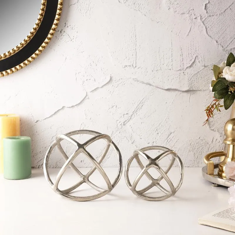 Arbie Orb Showpiece (Silver) - Set Of two media 3