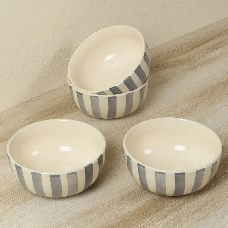 Elaris Dining Serving Bowl (Grey,White,700 mL Each) - Set Of Four media 4