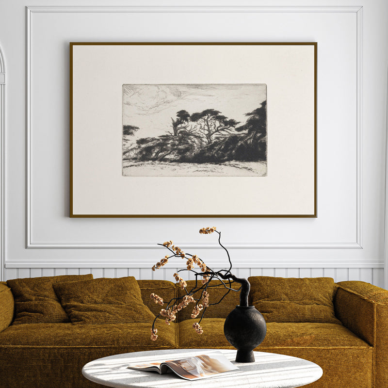 Vintage Arbor Wood Wall Art With Frame - Black