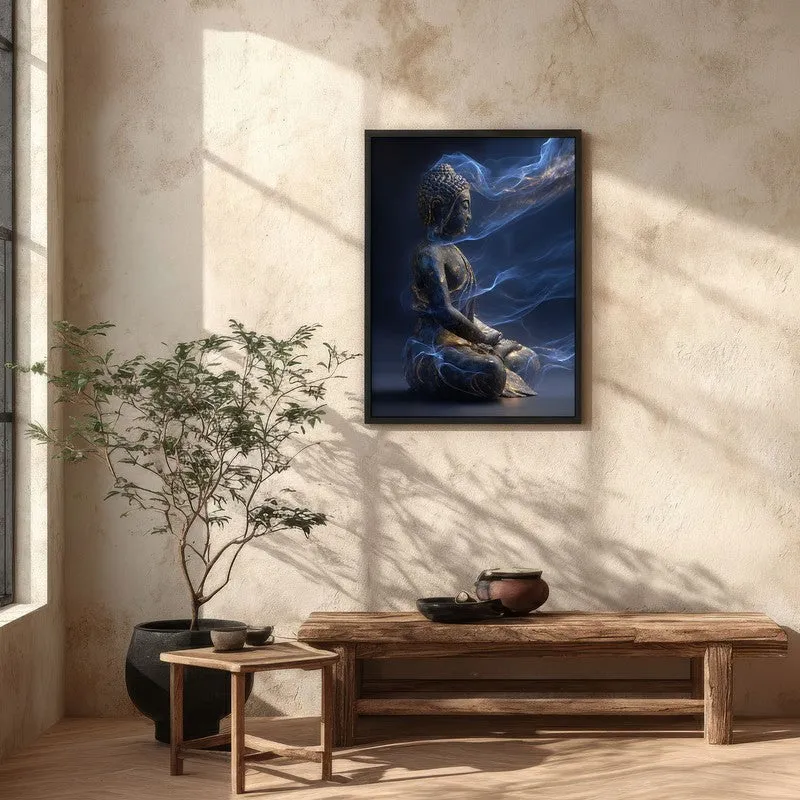 Luminous Buddha Archival Paper Wall Painting With Black Frame media 5
