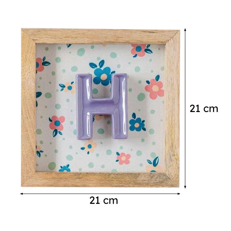 (H) Mini Mottled Mono Ceramic & Wooden Wall Accent - Purple media 6