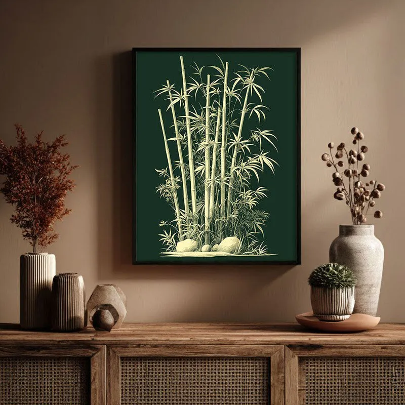 Bamboo Noir Botanical Archival Paper Wall Art With Frame media 3
