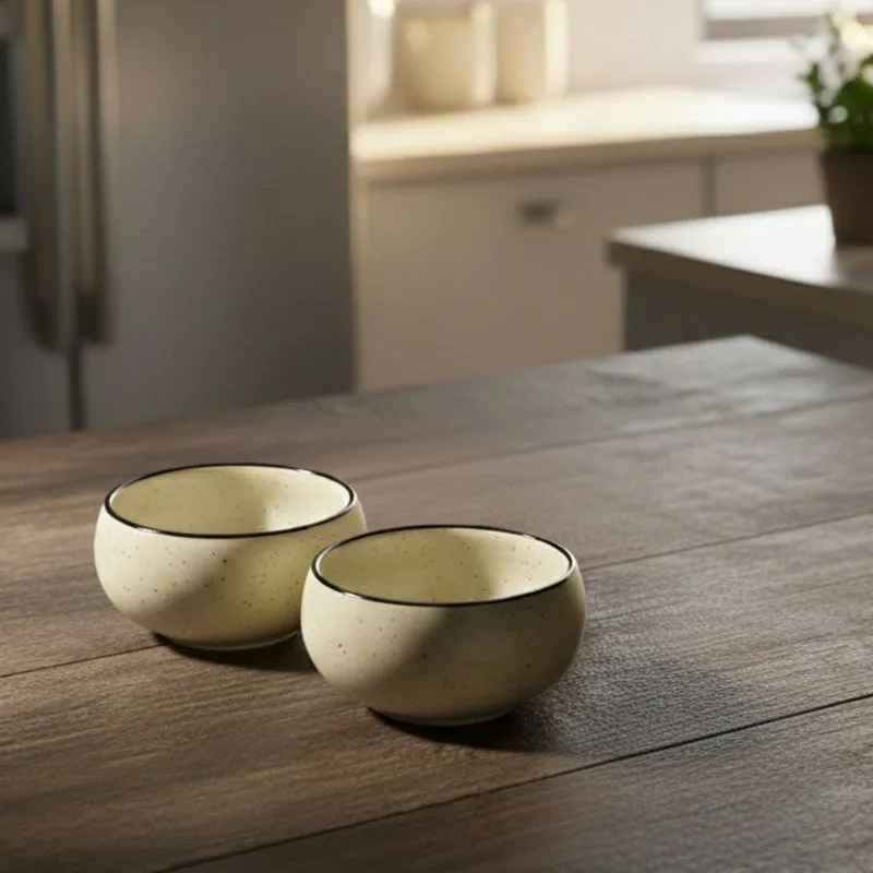 Culine Ceramic Snack Bowls (White, 150 mL Each) - Set Of Two media 3