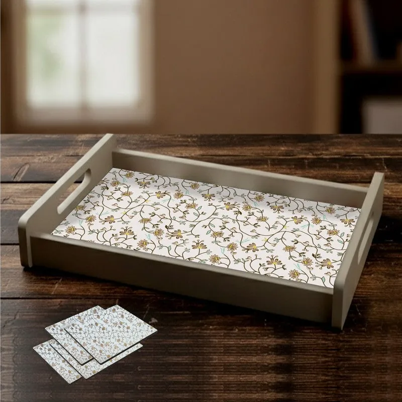 GraceGrain Serving Tray with 4 Coasters - Five Piece Set media 3