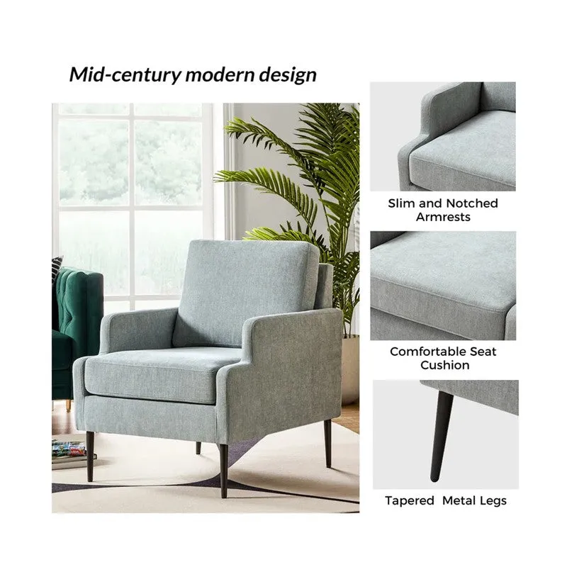 Nexora Neem Wood Accent Chair - Light Grey media 5