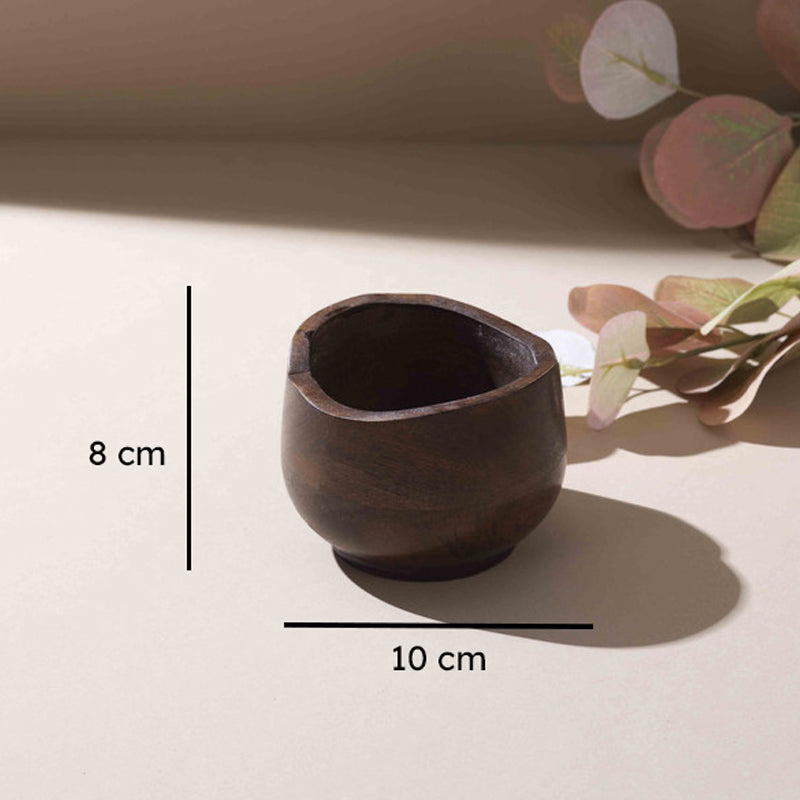 Sorai Handcrafted Mango Wood Snack Bowl - 250 mL media 4
