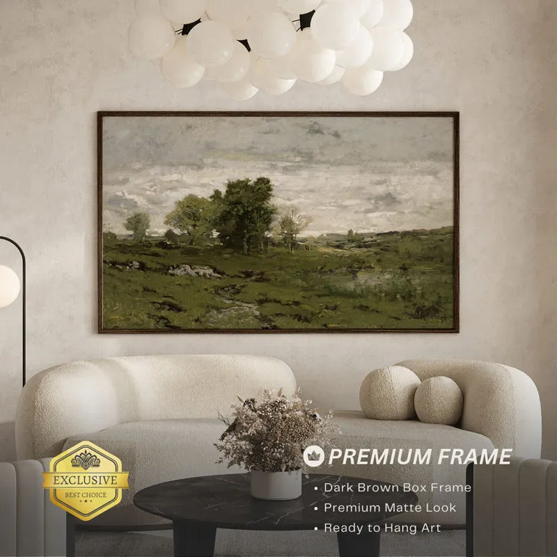 Windy Moors Wood Wall Art With Frame - Black media 3