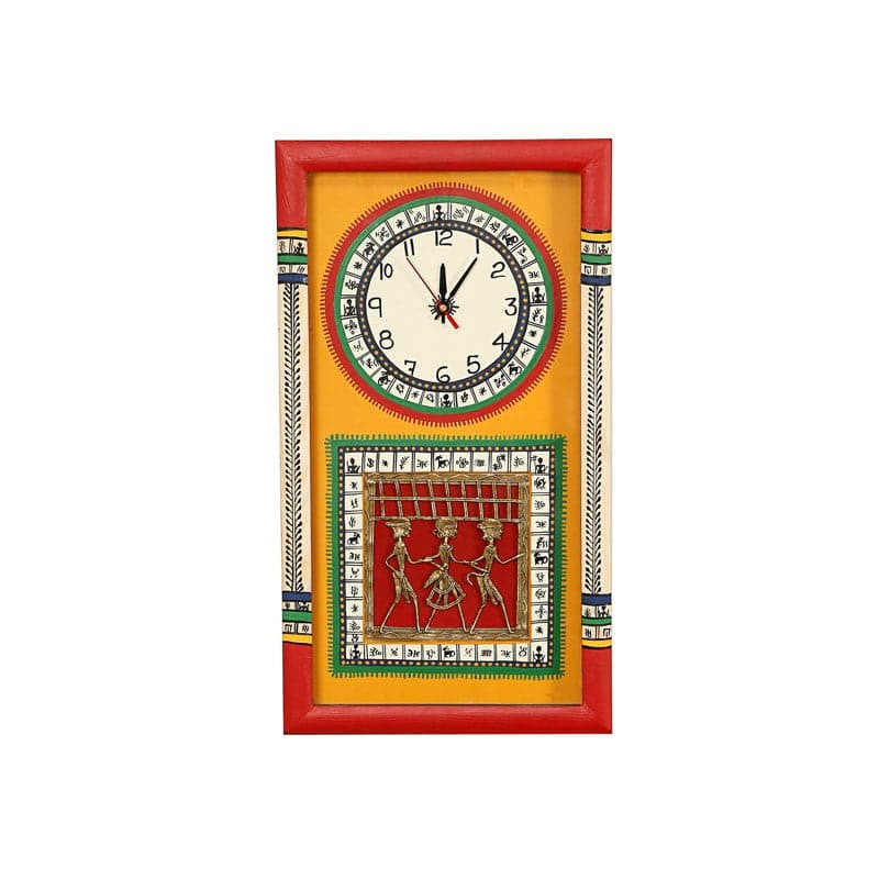 Desi Dhokra Wall Clock - Yellow media 3