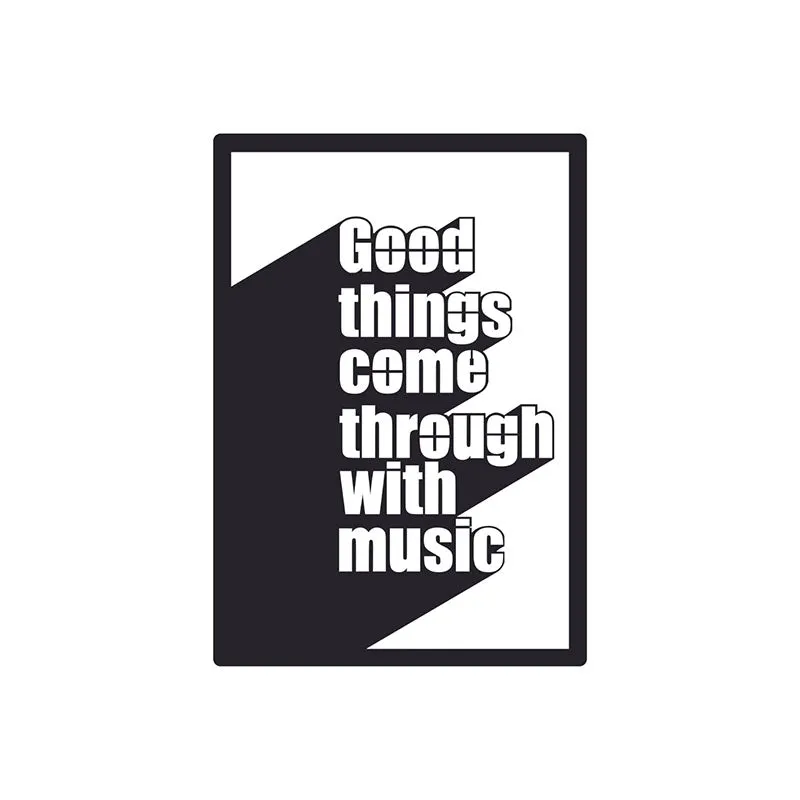 Good Things Come Through With Music Black Iron Wall Accent media 3