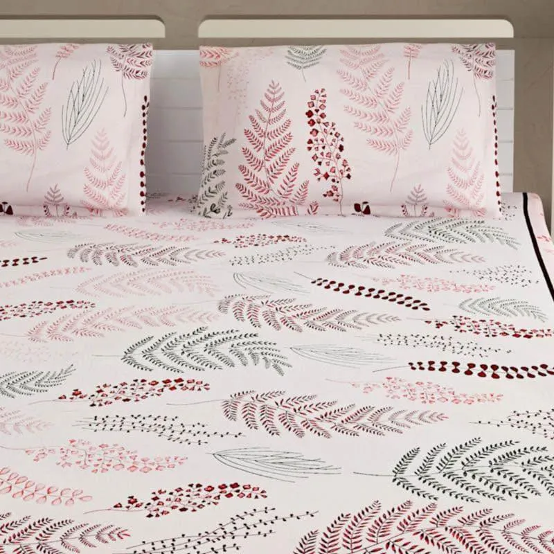 Swayam Tropical Delight Cotton Bedsheet (Light Pink) - 160 TC media 3